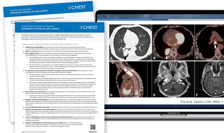 Lung scans and previews of the biomarker checklists