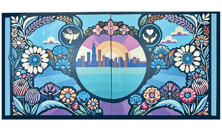 A mural of Chicago