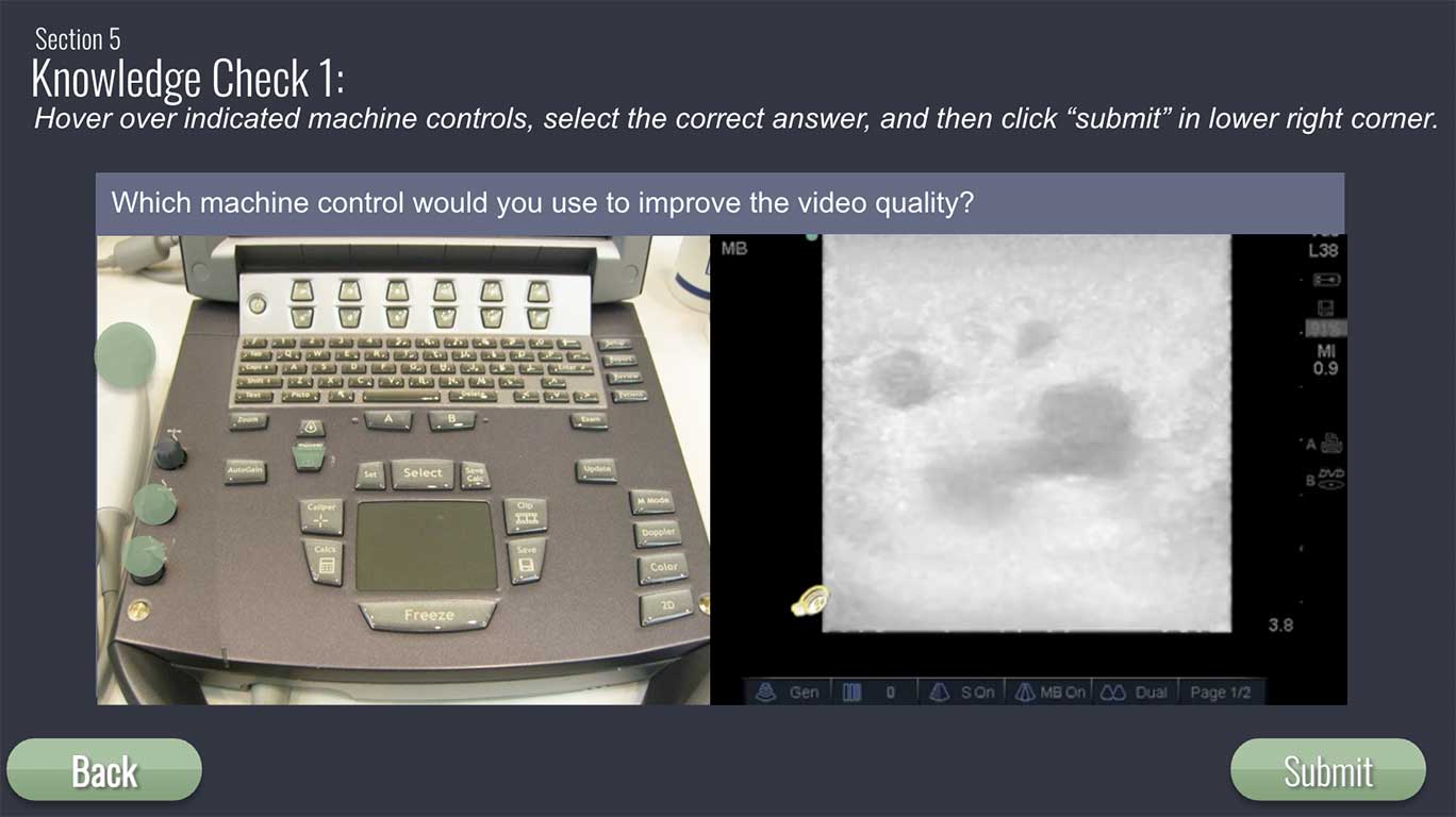 A screen showing a Knowledge Check question