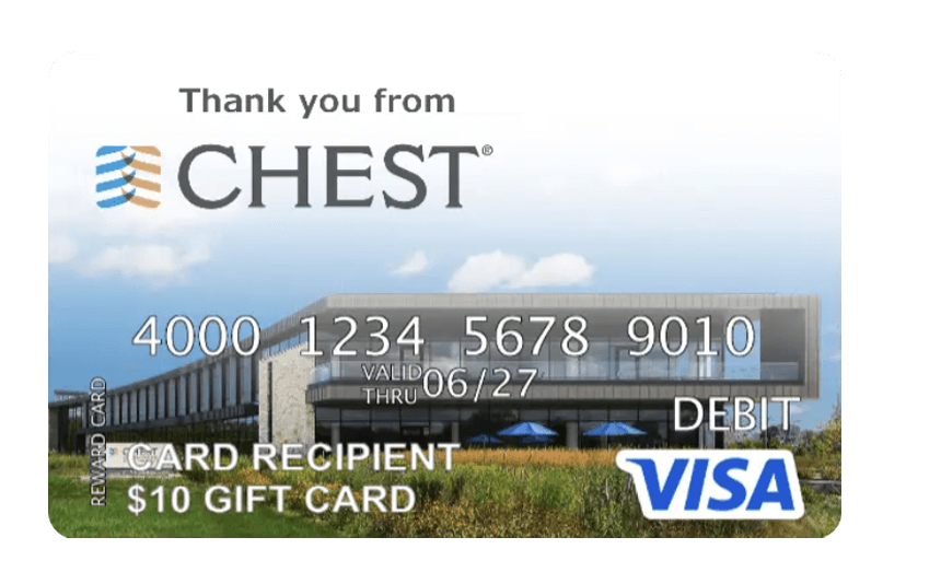 Visual representation of a Visa giftcard