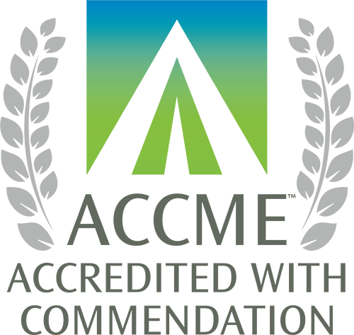 The logo for Accreditation With Commendation from the Accreditation Council for Continuing Medical Education