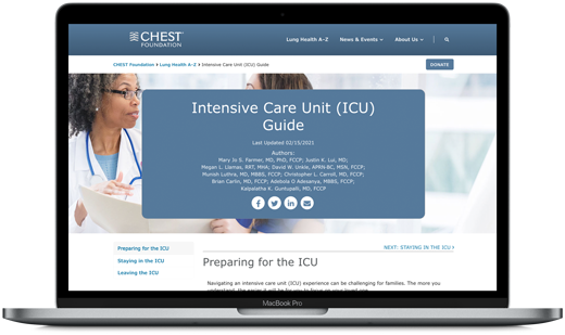 Intensive Care Unit Guide on laptop