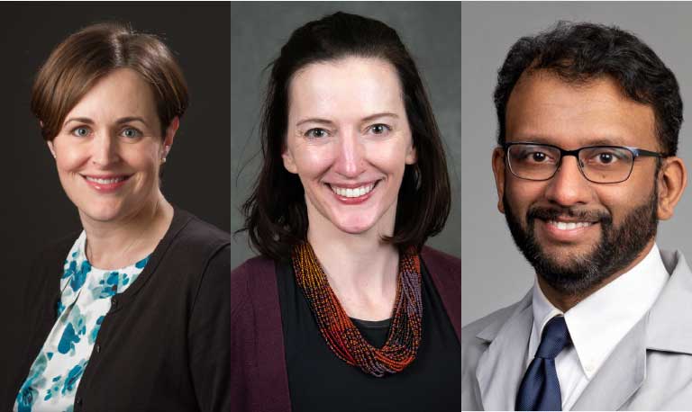 Image of Amy M. Ahasic, MD, MPH, Laura K. Frye, MD, and Omar Hussain, DO.