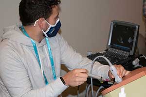 Learner at an ultrasonography course