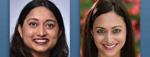 Headshots Ashesha Mechineni, MD, and Anita Rajagopal, MD, FCCP