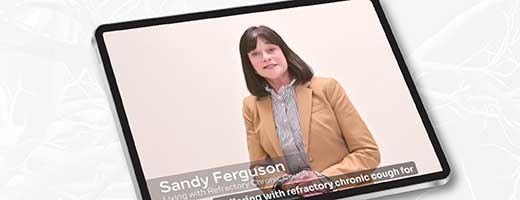 A tablet showing a screenshot of an RCC webinar with Sandy Ferguson