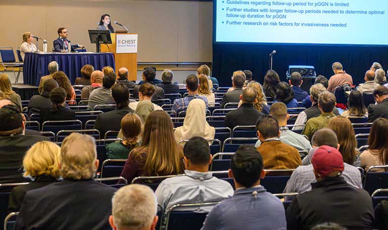 Someone presenting at a CHEST Annual Meeting