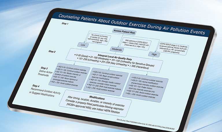 Four-step counseling algorithm for exercising during air pollution events.
