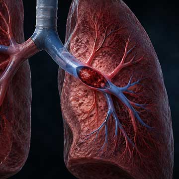 Graphic of a blocked pulmonary artery