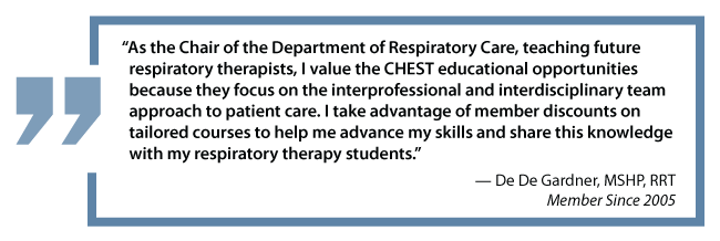 CHEST Membership testimonial