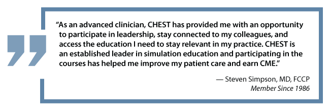 CHEST Membership testimonial